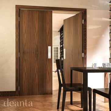 Deanta F200 Pre-Finished Walnut Veneer Flush FD60 Fire Door alternative
