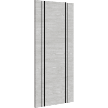 Deanta Pre-Finished Light Grey Ash Vertical Lined Inlay Flush Internal Door alternative