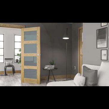 Deanta Coventry Pre-Finished Oak 4 Light Glazed Internal Door alternative