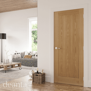 Deanta Ely 5 Panel Unfinished Oak Internal Door alternative