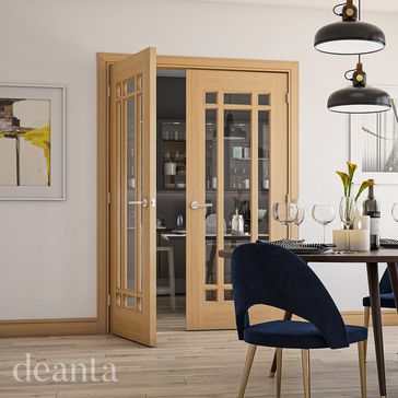 Deanta Kerry Unfinished Oak Glazed Internal Door alternative