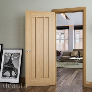 Deanta Norwich Unfinished Oak FD30 Fire Door alternative