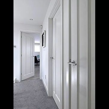 JB Kind 3 Panel Jamaica Classic White Primed Internal Door alternative