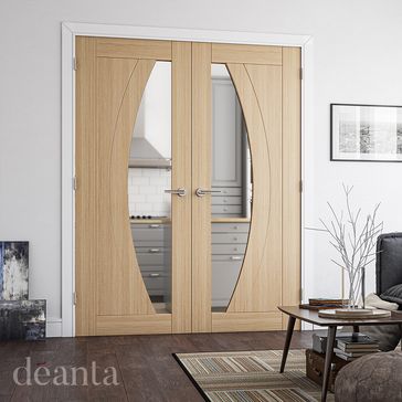 Deanta Ravello Pre-Finished Oak Glazed Internal Door alternative
