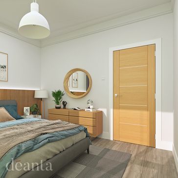 Deanta Valencia 5 Panel Pre-Finished Oak Internal Door With Inlays alternative