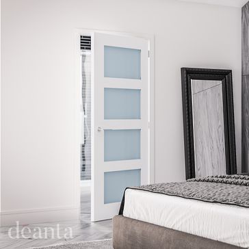 Deanta Coventry White Primed Frosted Glazed Internal Door alternative