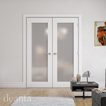 Deanta Denver White Primed Frosted Glazed Internal Door alternative