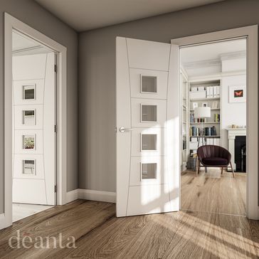 Deanta Pamplona White Primed Glazed Internal Door alternative