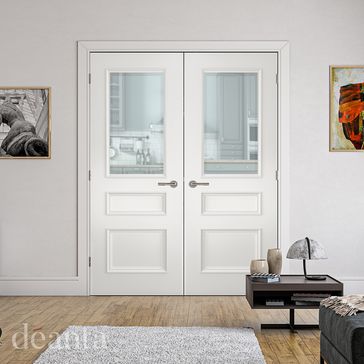 Deanta Windsor White Primed Glazed Internal Door alternative