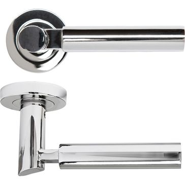 Deanta Arcadia Polished Chrome Door Handle on Round Rose