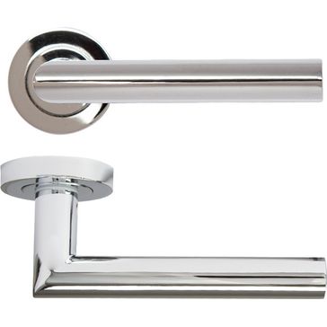 Deanta Ares Polished Chrome Door Handle on Round Rose