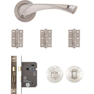 Deanta Fortuna Satin Finish Bathroom Door Handle Pack alternative