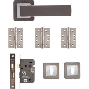 Deanta Invictus Matt Satin Black Mortice Door Handle Pack alternative