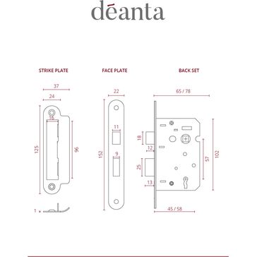 Deanta Satin Nickel 3 Lever Mortice Sash Lock alternative