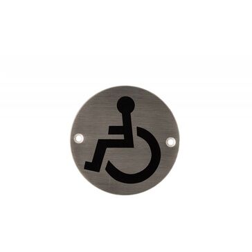 Deanta 3.0" Round Steel Disabled Sign
