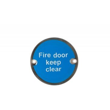 Deanta 3.0" Round Steel Fire Door Keep Clear Sign