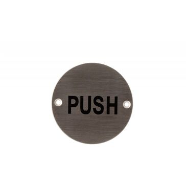 Deanta 3.0" Round Steel Push Sign