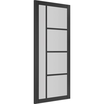 Deanta Brixton Black Pre-Finished Clear Glazed Internal Door