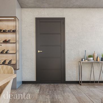 Deanta Shoreditch Modern 5 Panel Pre-Finished Black Internal Door alternative