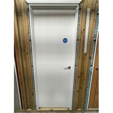 Apex Vertical Grooves White Internal FD30 Fire Door alternative