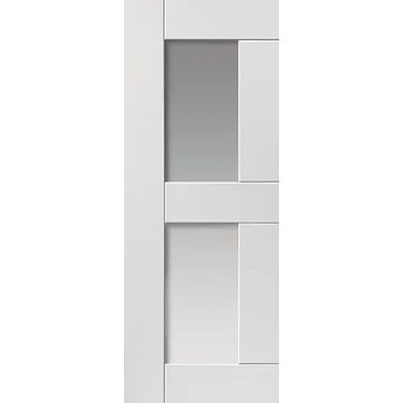 JB Kind 2 Light Eccentro White Primed Glazed Internal Door