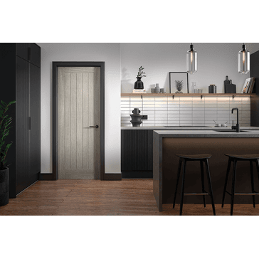 LPD Cottage-Style Pre-finished Light Grey Laminate Internal Door alternative