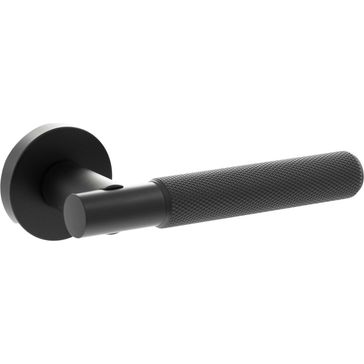 Senza Pari Rosarno Knurled Lever Door Handle on Minimal Round Rose
