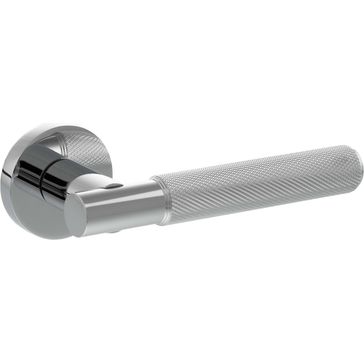 Senza Pari Rosarno Knurled Lever Door Handle on Minimal Round Rose