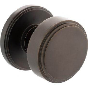 Millhouse Brass Boulton Solid Brass Stepped Mortice Door Knob on Concealed Fix Rose