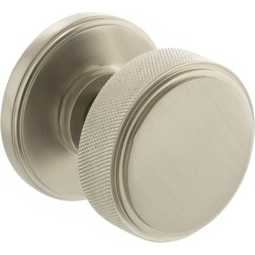 Millhouse Brass Harrison Solid Brass Knurled Mortice Door Knob on Concealed Fix Rose