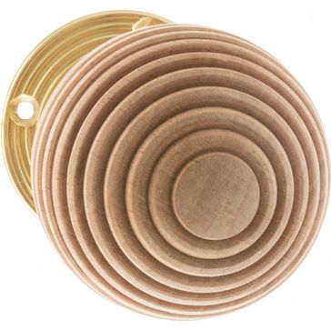 Old English Bridlington Wooden Reeded Beehive Door Knob on Face Fix Rose alternative