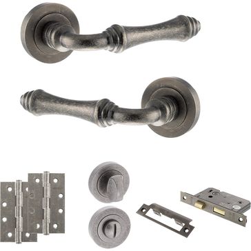 Old English Durham Door Handle Pack - Bathroom Set