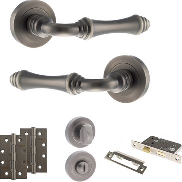 Old English Durham Door Handle Pack - Bathroom Set