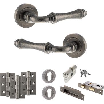 Old English Durham Door Handle Pack - Euro Lock Set