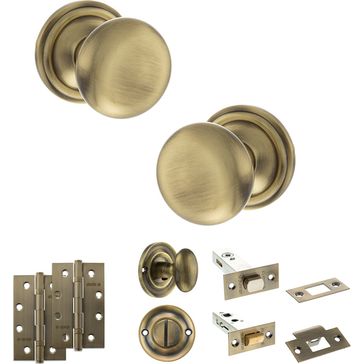 Old English Harrogate Door Knob Pack - Bathroom Set