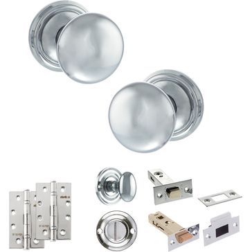 Old English Harrogate Door Knob Pack - Bathroom Set