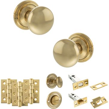 Old English Harrogate Door Knob Pack - Bathroom Set