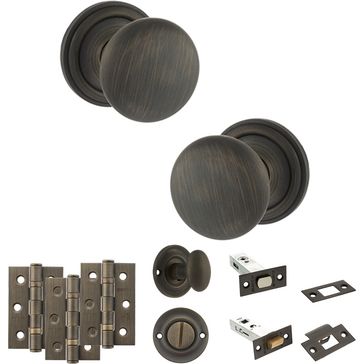 Old English Harrogate Door Knob Pack - Bathroom Set
