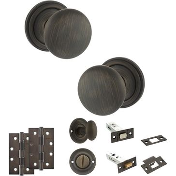 Old English Harrogate Door Knob Pack - Bathroom Set