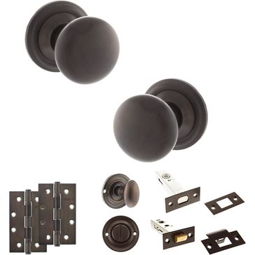 Old English Harrogate Door Knob Pack - Bathroom Set