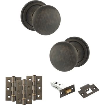 Old English Harrogate Door Knob Pack - Latch Set