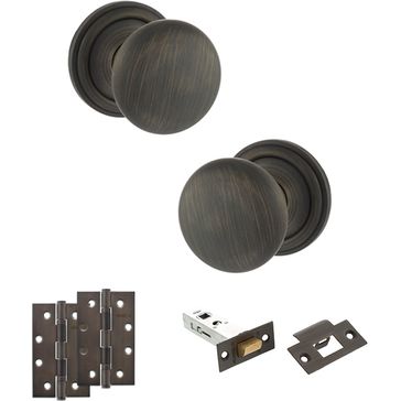 Old English Harrogate Door Knob Pack - Latch Set