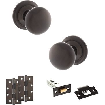 Old English Harrogate Door Knob Pack - Latch Set