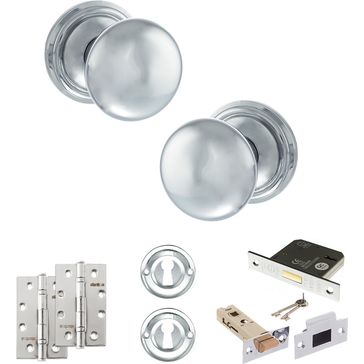 Old English Harrogate Door Knob Pack - Lock Set