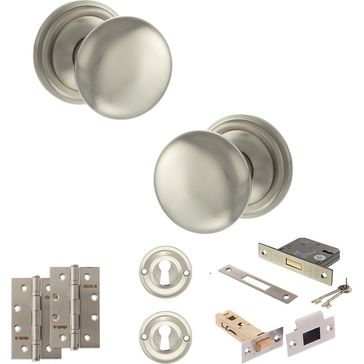 Old English Harrogate Door Knob Pack - Lock Set