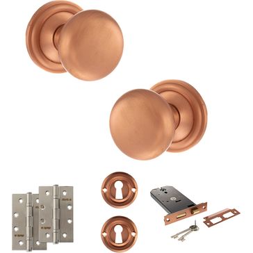 Old English Harrogate Door Knob Pack - Lock Set alternative