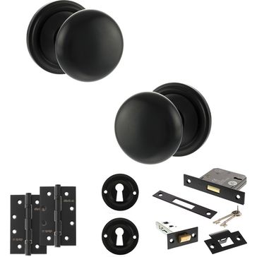 Old English Harrogate Door Knob Pack - Lock Set