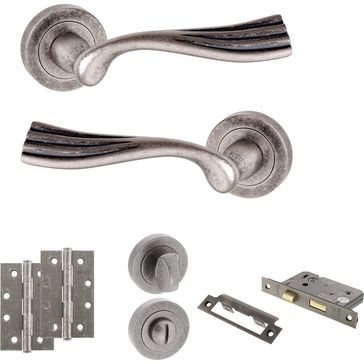 Old English Richmond Door Handle Pack - Bathroom Set