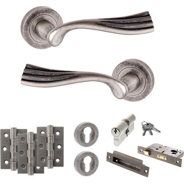 Old English Richmond Door Handle Pack - Euro Lock Set alternative