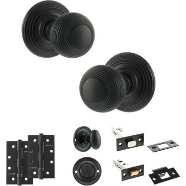 Old English Ripon Door Knob Pack - Bathroom Set